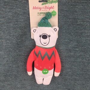 Christmas Kitty Toy! Flopper Pals Polar Bear